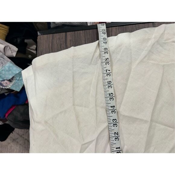 Vintage Spiegel White Linen Sleeveless Mini Dress Zipper Back Coastal Size 14 - Picture 11 of 11